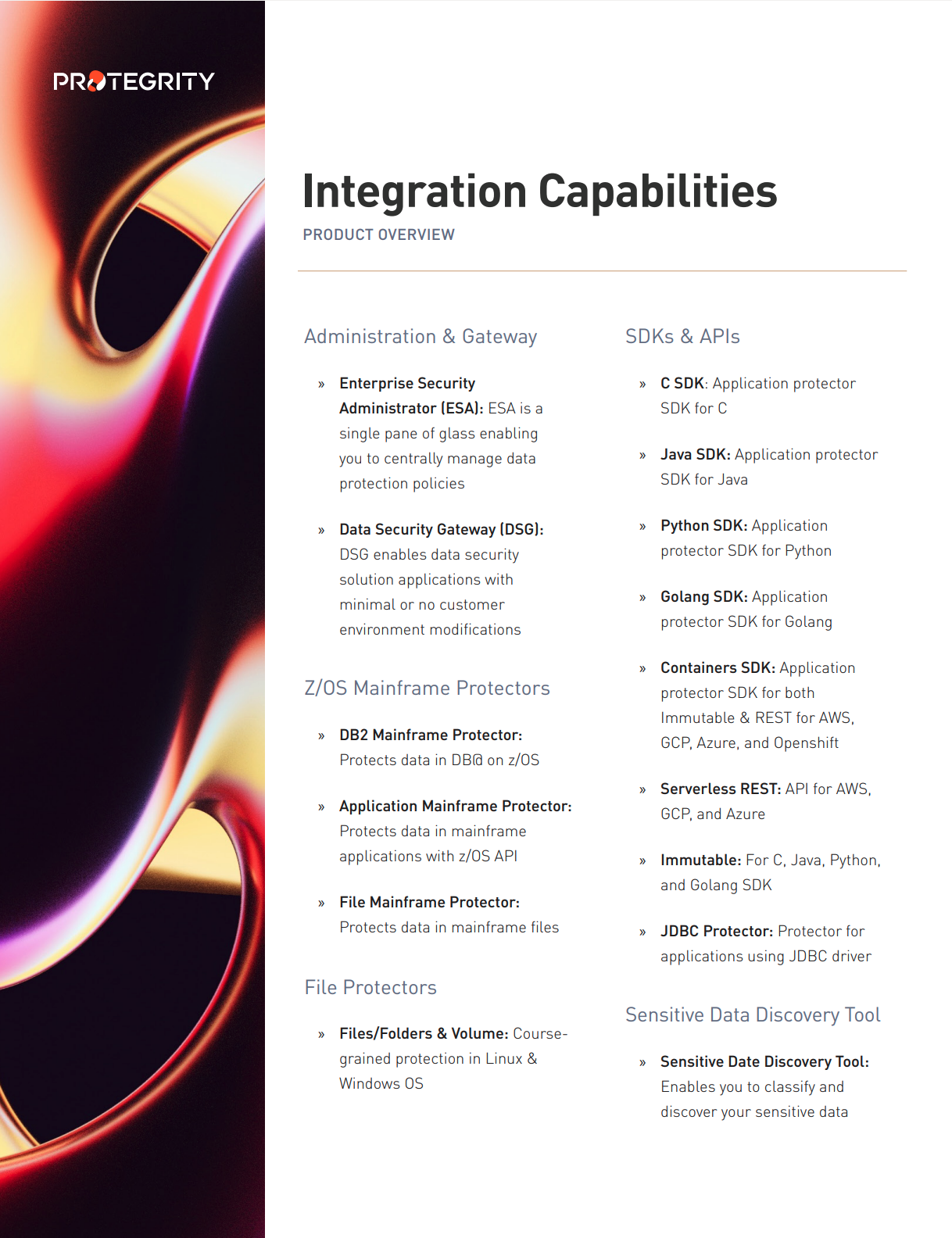 Review our data protection integrations and capabilities here | Protegrity